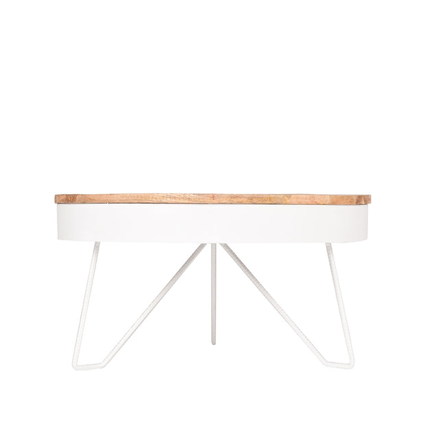 LABEL51 Salontafels Saran - Wit - Metaal - 80 cm - Rond