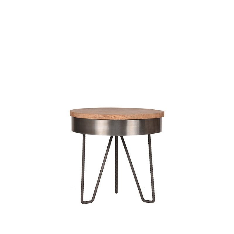 LABEL51 Bijzettafels Saran - Grijs - Metaal - 44 cm - Rond