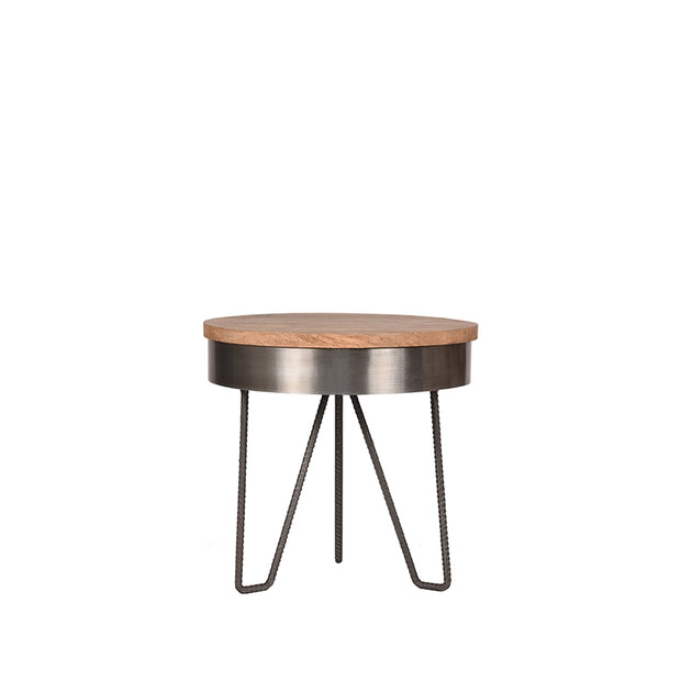 LABEL51 Bijzettafels Saran - Grijs - Metaal - 44 cm - Rond
