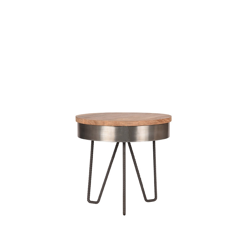 LABEL51 Bijzettafels Saran - Grijs - Metaal - 44 cm - Rond