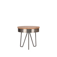 LABEL51 Bijzettafels Saran - Grijs - Metaal - 44 cm - Rond