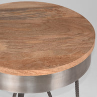 LABEL51 Bijzettafels Saran - Grijs - Metaal - 44 cm - Rond