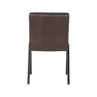 LABEL51 Eetkamerstoelen Matz - Antraciet - Kunstleder - Zwart Metalen Frame