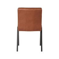 LABEL51 Eetkamerstoelen Matz - Cognac - Kunstleder - Zwart Metalen Frame