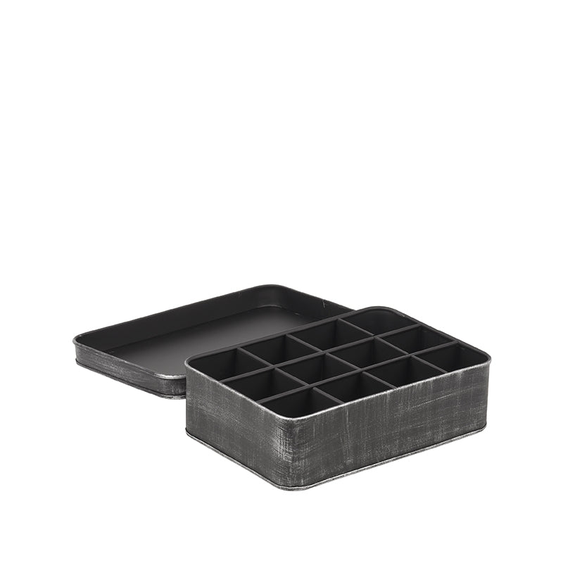 LABEL51 Keukenaccessoires Theedoos - Antiek Zwart - Metaal - One Size