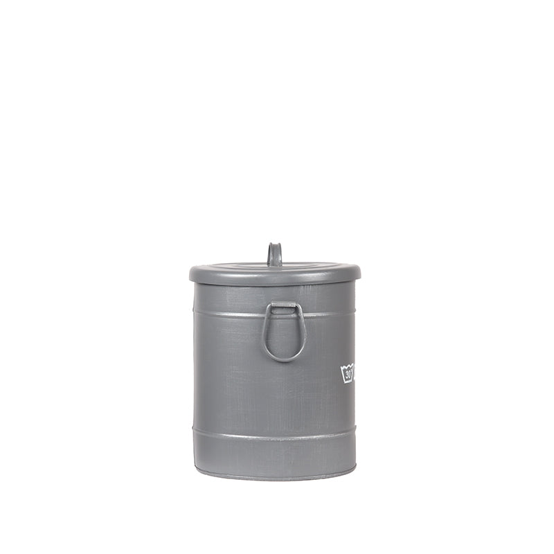 LABEL51 Opbergdozen en manden Wasmand - Antiek Grijs - Metaal - S