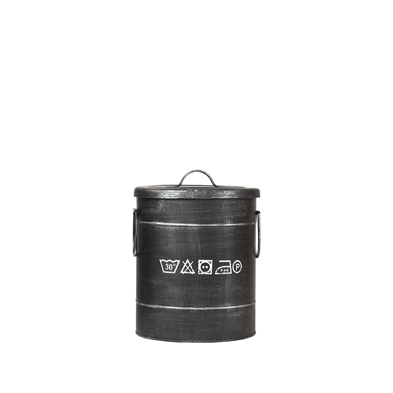 LABEL51 Opbergdozen en manden Wasmand - Antiek Zwart - Metaal - S