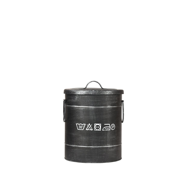 LABEL51 Opbergdozen en manden Wasmand - Antiek Zwart - Metaal - S