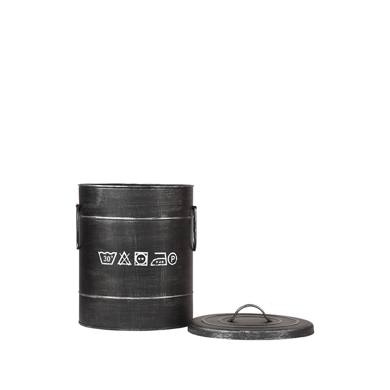 LABEL51 Opbergdozen en manden Wasmand - Antiek Zwart - Metaal - S