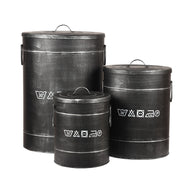 LABEL51 Opbergdozen en manden Wasmand - Antiek Zwart - Metaal - S