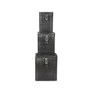 LABEL51 Opbergdozen en manden Opbergkist - Antiek Zwart - Metaal - XL