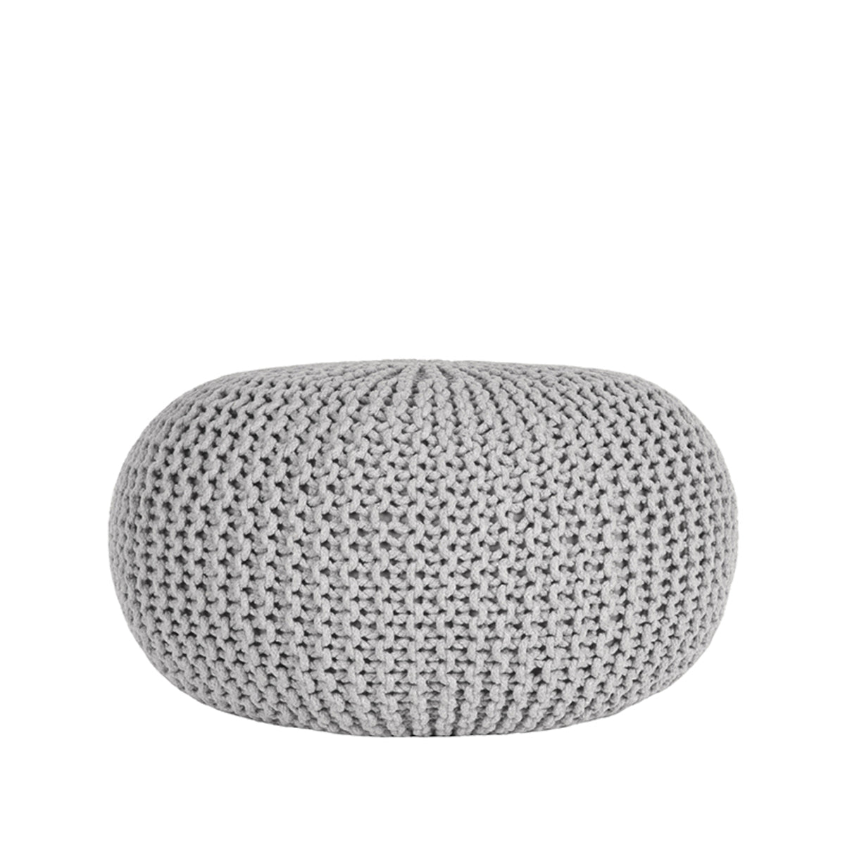 LABEL51 Poefs Knitted - Lichtgrijs - Katoen - L