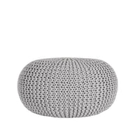 LABEL51 Poefs Knitted - Lichtgrijs - Katoen - L