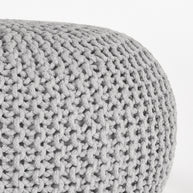 LABEL51 Poefs Knitted - Lichtgrijs - Katoen - L