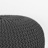 LABEL51 Poefs Knitted - Antraciet - Katoen - L