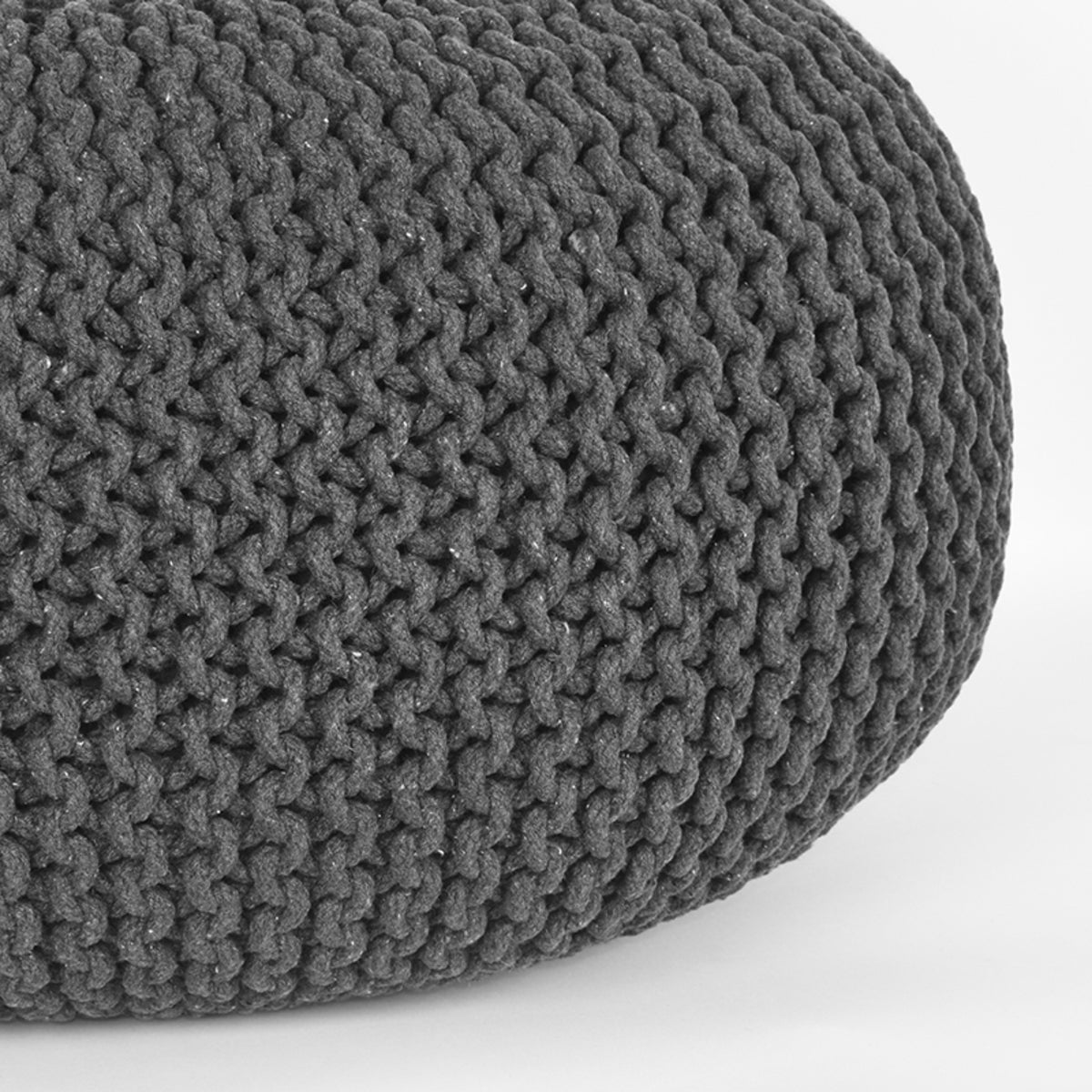 LABEL51 Poefs Knitted - Antraciet - Katoen - L