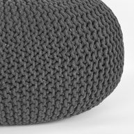 LABEL51 Poefs Knitted - Antraciet - Katoen - L