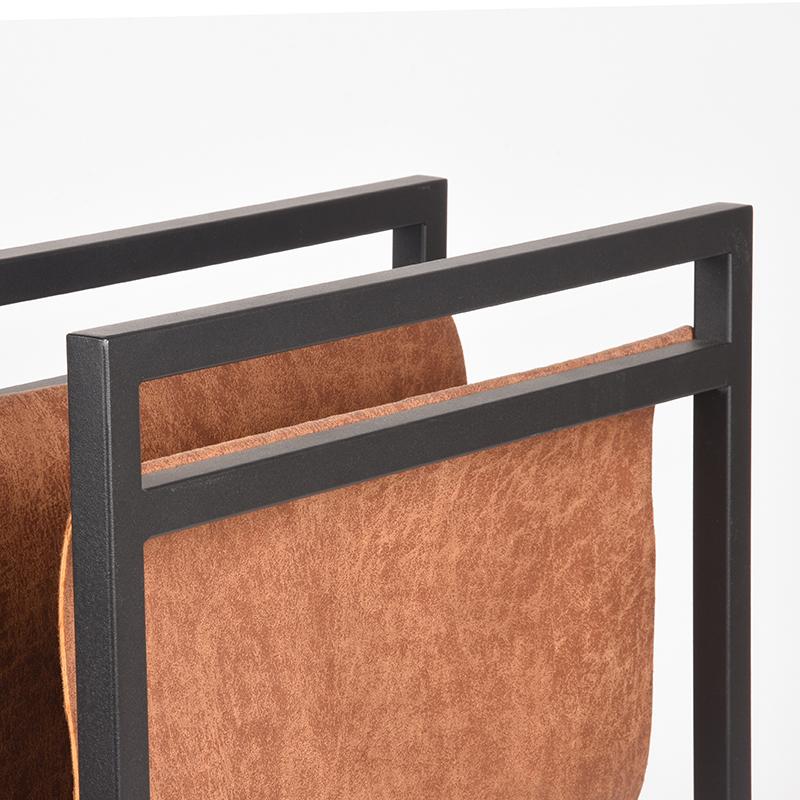 LABEL51 Woondecoratie Magazinehouder - Cognac - Leder - One Size