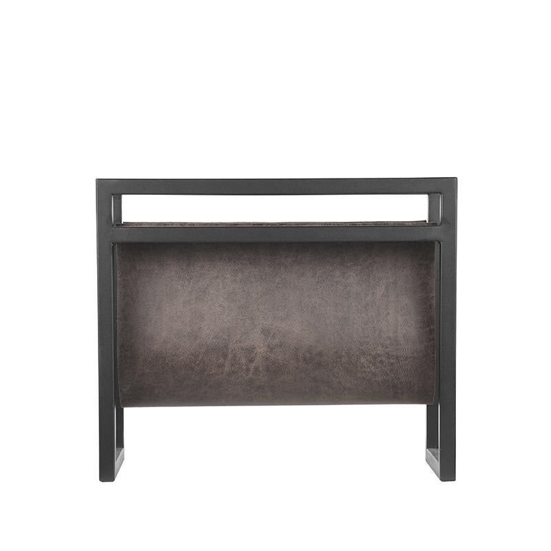 LABEL51 Woondecoratie Magazinehouder - Antraciet - Leder - One Size