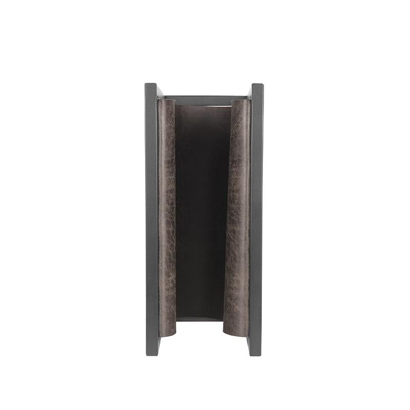 LABEL51 Woondecoratie Magazinehouder - Antraciet - Leder - One Size