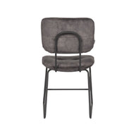 LABEL51 Eetkamerstoelen Dez - Antraciet - Velvet - Zwart Metalen Frame