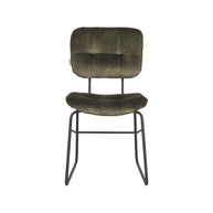 LABEL51 Eetkamerstoelen Dez - Hunter - Velvet - Zwart Metalen Frame