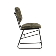 LABEL51 Eetkamerstoelen Dez - Hunter - Velvet - Zwart Metalen Frame