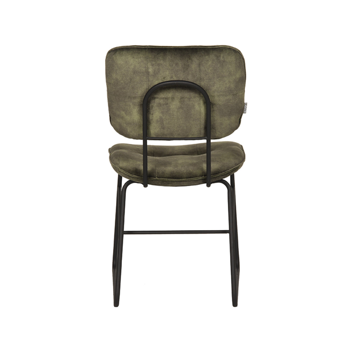 LABEL51 Eetkamerstoelen Dez - Hunter - Velvet - Zwart Metalen Frame