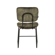 LABEL51 Eetkamerstoelen Dez - Hunter - Velvet - Zwart Metalen Frame