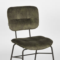 LABEL51 Eetkamerstoelen Dez - Hunter - Velvet - Zwart Metalen Frame