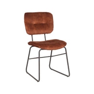 LABEL51 Eetkamerstoelen Dez - Rust - Velvet - Zwart Metalen Frame