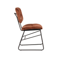 LABEL51 Eetkamerstoelen Dez - Rust - Velvet - Zwart Metalen Frame