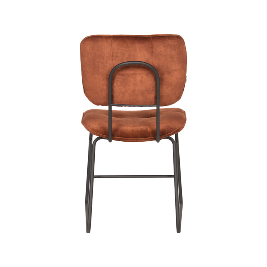 LABEL51 Eetkamerstoelen Dez - Rust - Velvet - Zwart Metalen Frame