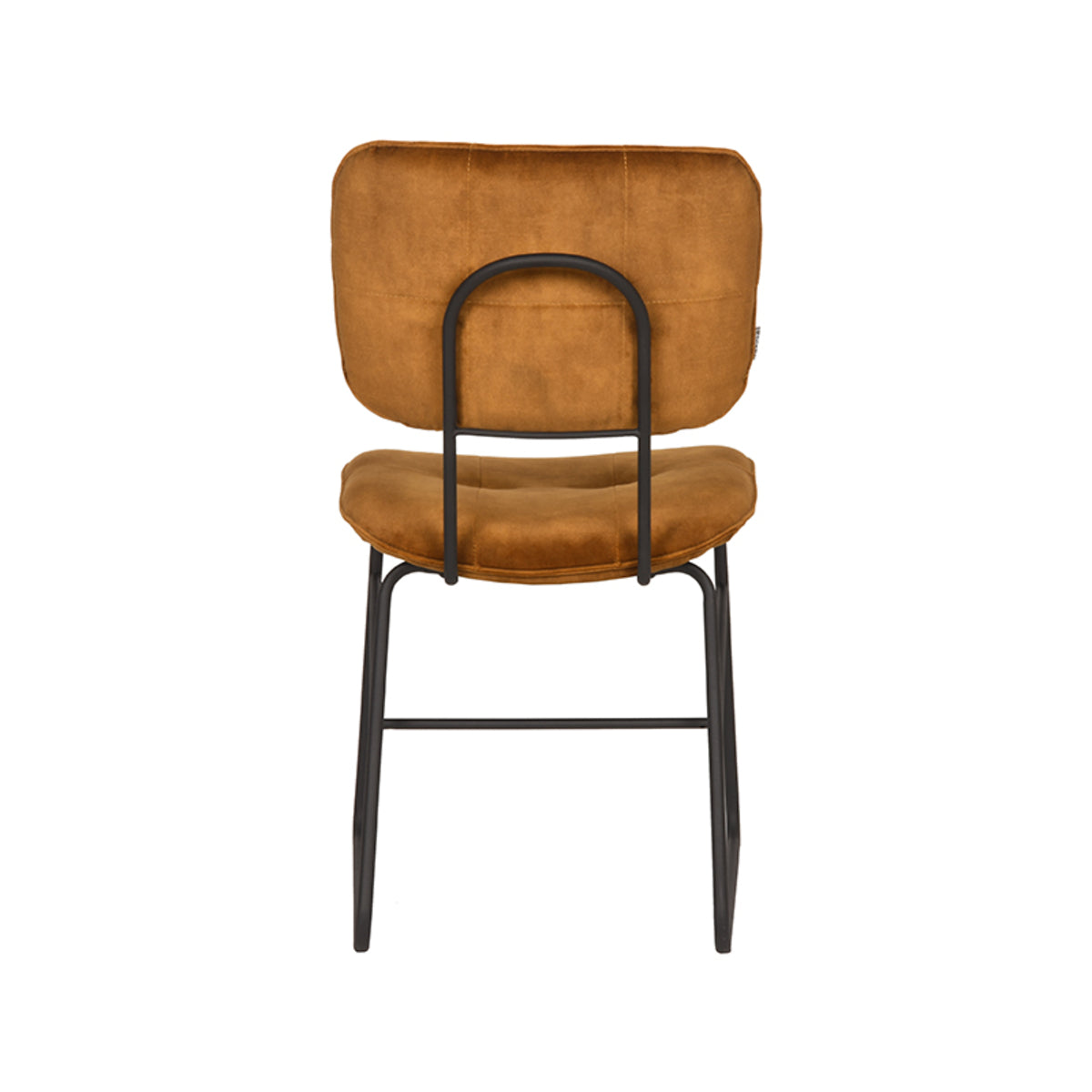 LABEL51 Eetkamerstoelen Dez - Oker - Velvet - Zwart Metalen Frame