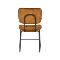 LABEL51 Eetkamerstoelen Dez - Oker - Velvet - Zwart Metalen Frame