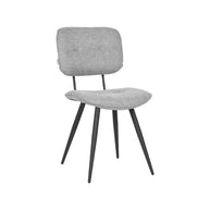 LABEL51 Eetkamerstoelen Lux - Zinc - Geweven - Zwart Metalen Frame
