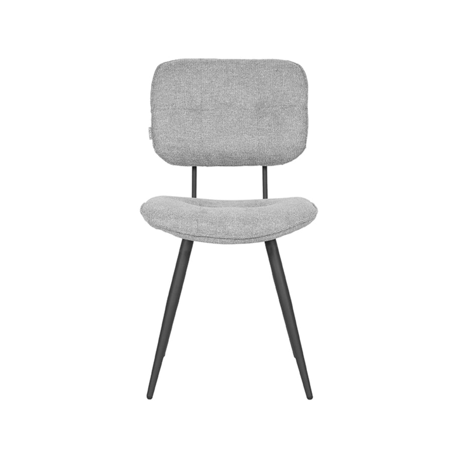 LABEL51 Eetkamerstoelen Lux - Zinc - Geweven - Zwart Metalen Frame