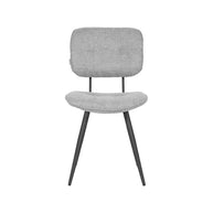 LABEL51 Eetkamerstoelen Lux - Zinc - Geweven - Zwart Metalen Frame