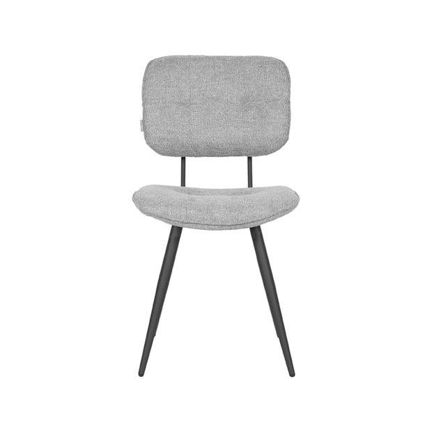 LABEL51 Eetkamerstoelen Lux - Zinc - Geweven - Zwart Metalen Frame