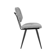 LABEL51 Eetkamerstoelen Lux - Zinc - Geweven - Zwart Metalen Frame