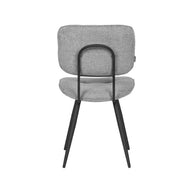 LABEL51 Eetkamerstoelen Lux - Zinc - Geweven - Zwart Metalen Frame