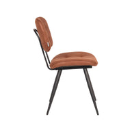 LABEL51 Eetkamerstoelen Gus - Cognac - Kunstleder - Zwart Metalen Frame