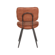 LABEL51 Eetkamerstoelen Gus - Cognac - Kunstleder - Zwart Metalen Frame