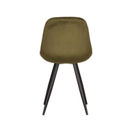 LABEL51 Eetkamerstoelen Capri - Army - Velvet - Zwart Metalen Frame