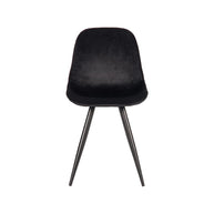 LABEL51 Eetkamerstoelen Capri - Zwart - Velvet - Zwart Metalen Frame