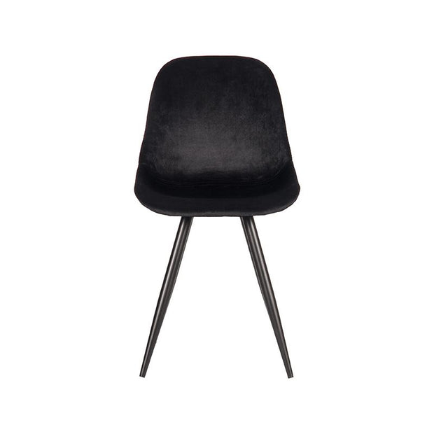 LABEL51 Eetkamerstoelen Capri - Zwart - Velvet - Zwart Metalen Frame
