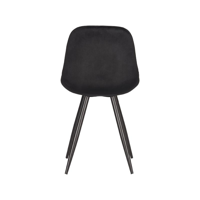 LABEL51 Eetkamerstoelen Capri - Zwart - Velvet - Zwart Metalen Frame