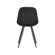 LABEL51 Eetkamerstoelen Capri - Zwart - Velvet - Zwart Metalen Frame