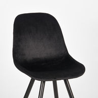 LABEL51 Eetkamerstoelen Capri - Zwart - Velvet - Zwart Metalen Frame