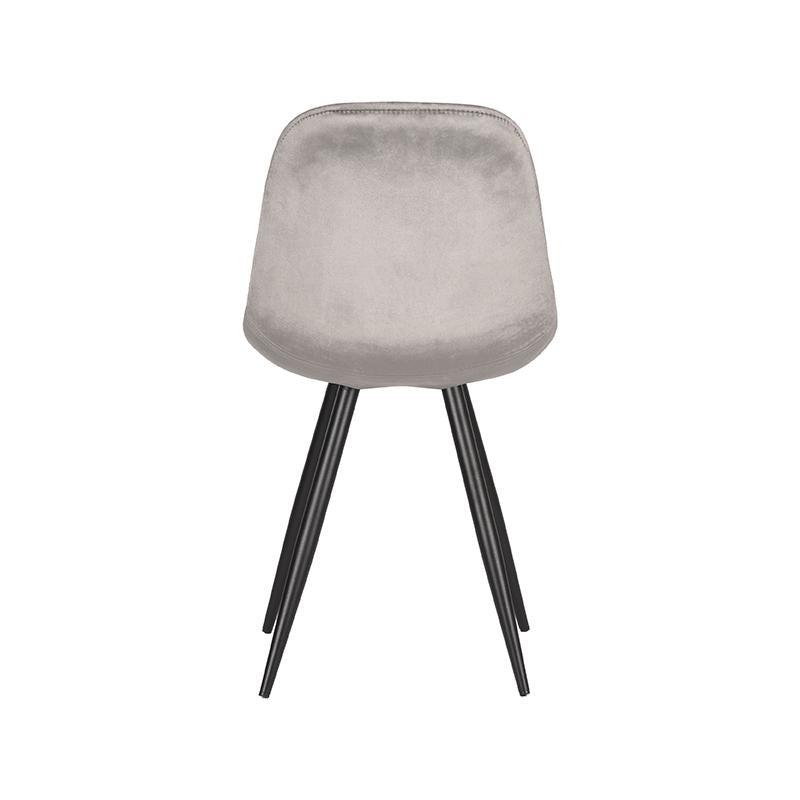 LABEL51 Eetkamerstoelen Capri - Grijs - Velvet - Zwart Metalen Frame